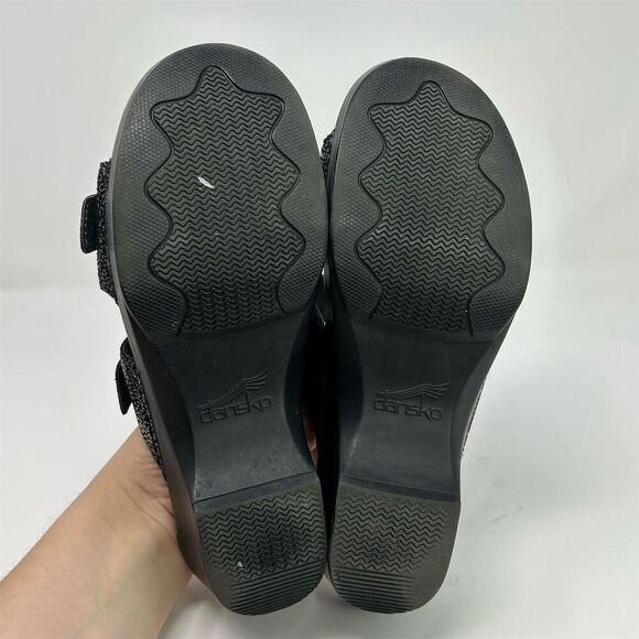 Dansko Women's Black Wedge Heel Slip-On Sandals Size 39 (US 8.5-9) Summer - Picture 10 of 12